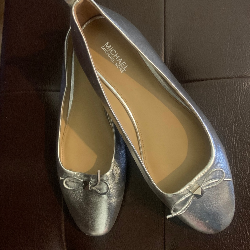 Michael Kors Silver Ballet Flats